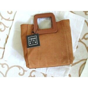 TMRW STUDIO Tony Mini-Satchel Cognac Suede Crossbody Hautelook Everyday Couture